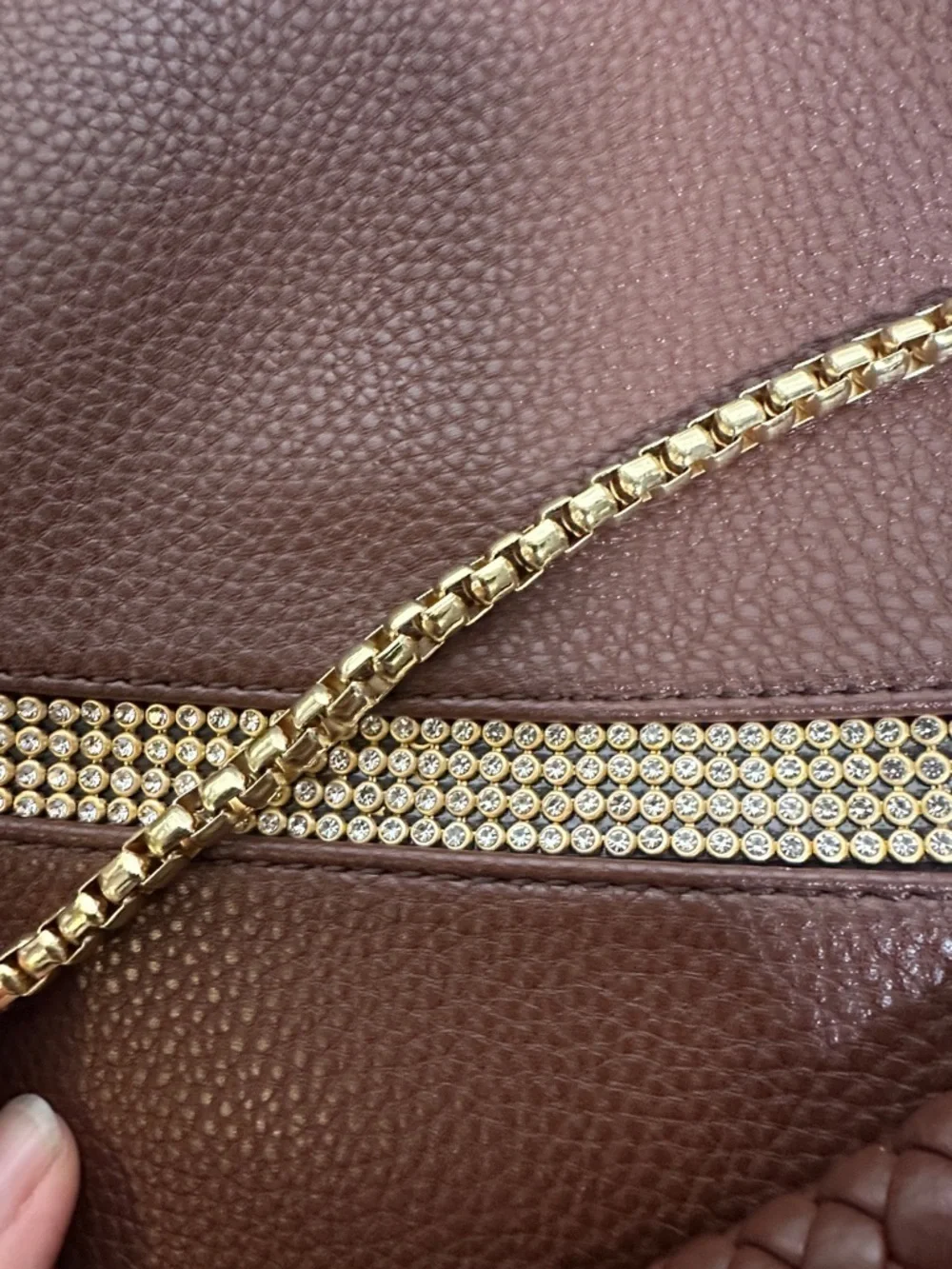 Dasein Hobo shoulder/ Crossbody Bag in soft faux leather with accent Rhinestones